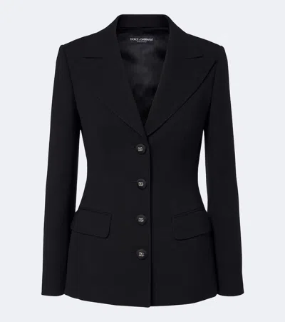 Dolce & Gabbana Virgin Wool Blazer In Black