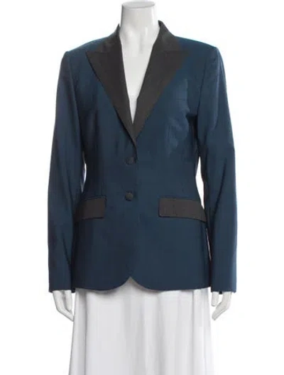 Pre-owned Dolce & Gabbana Virgin Wool Blazer In Blue