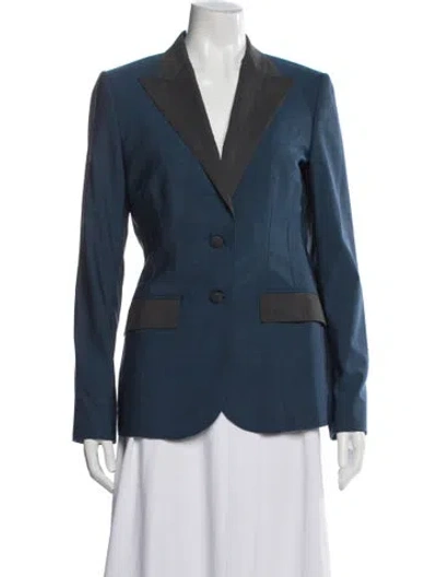 Pre-owned Dolce & Gabbana Virgin Wool Blazer In Blue