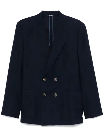 Dolce & Gabbana Virgin Wool Blazer In Blue