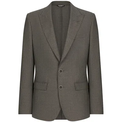 Dolce & Gabbana Virgin Wool Blazer In Gray