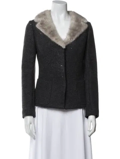 Pre-owned Dolce & Gabbana Virgin Wool Blazer In Gray