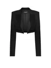 Dolce & Gabbana Virgin Wool Blazer With Satin Profiles In Black