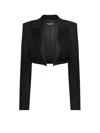 Dolce & Gabbana Virgin Wool Blazer With Satin Profiles In Black