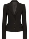 Dolce & Gabbana Single-breasted Tailored Wool-blend Blazer In Black