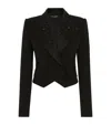 Dolce & Gabbana Cropped Wool Jacket With Rhinestone Details