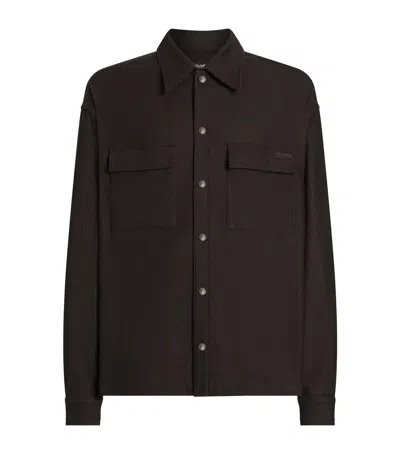 Dolce & Gabbana Virgin Wool-blend Shirt In Brown