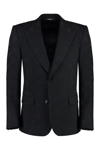 Dolce & Gabbana Virgin Wool Blend Single-breast Jacket In Black