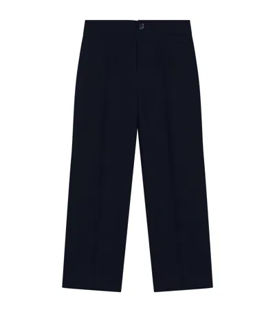 Dolce & Gabbana Kids' Virgin Wool Canvas Trousers In Blue
