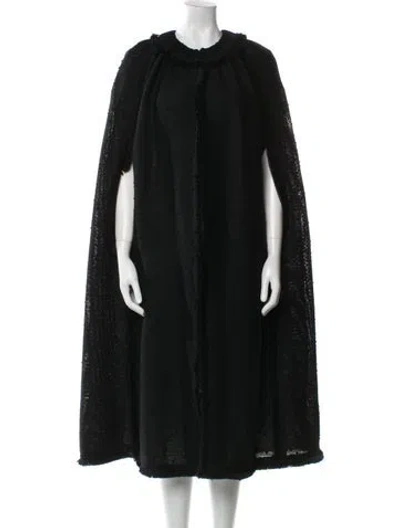 Pre-owned Dolce & Gabbana Virgin Wool Cape In Black