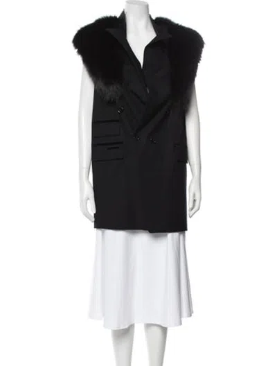 Pre-owned Dolce & Gabbana Virgin Wool Cape In Black