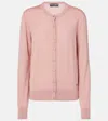 Dolce & Gabbana Virgin Wool Crewneck Cardigan In Pink