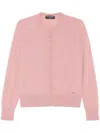 Dolce & Gabbana Virgin Wool Crewneck Cardigan In Pink
