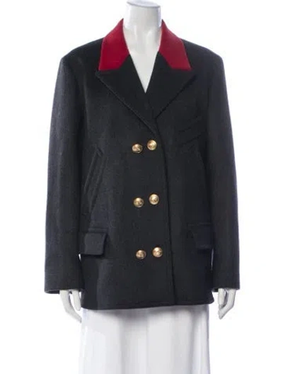 Pre-owned Dolce & Gabbana Virgin Wool Coat In Blue