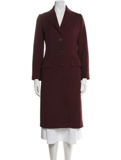Pre-owned Dolce & Gabbana Virgin Wool Coat In Burgundy