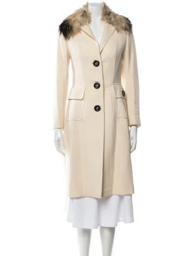 Pre-owned Dolce & Gabbana Virgin Wool Coat In Neutral