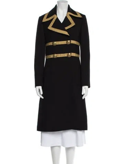 Pre-owned Dolce & Gabbana Virgin Wool Colorblock Pattern Coat In Black