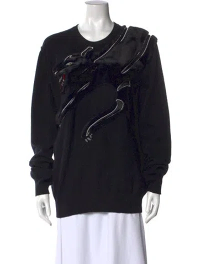 Pre-owned Dolce & Gabbana Virgin Wool Crew Neck Sweater In Black