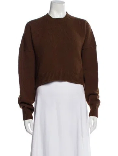 Pre-owned Dolce & Gabbana Virgin Wool Crew Neck Sweater In Brown