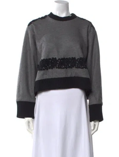 Pre-owned Dolce & Gabbana Virgin Wool Crew Neck Sweater In Grey