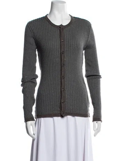 Pre-owned Dolce & Gabbana Virgin Wool Crew Neck Sweater In Grey
