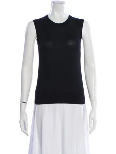 Pre-owned Dolce & Gabbana Virgin Wool Crew Neck Top In Blue
