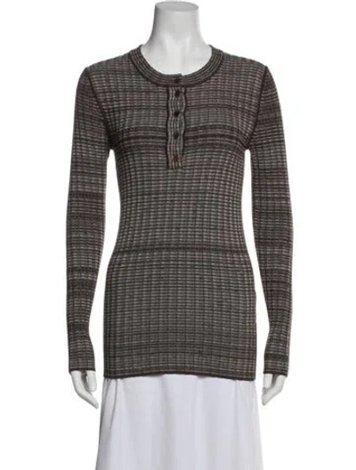 Pre-owned Dolce & Gabbana Virgin Wool Crew Neck Top In White