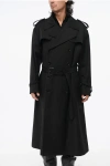 Dolce & Gabbana Virgin Wool Double-breasted Trench With Belt