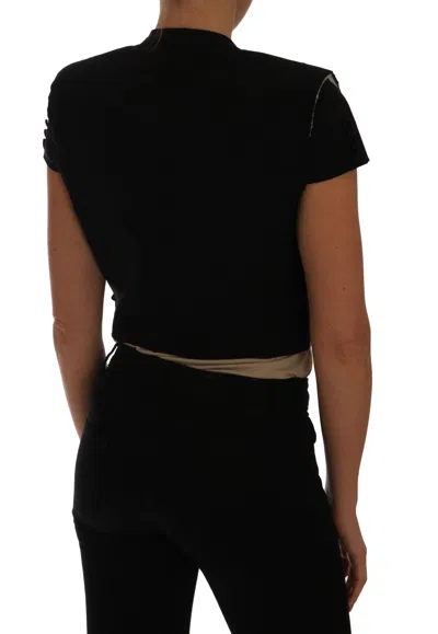 Dolce & Gabbana Virgin Wool Double-breasted Cropped Blazer In Black