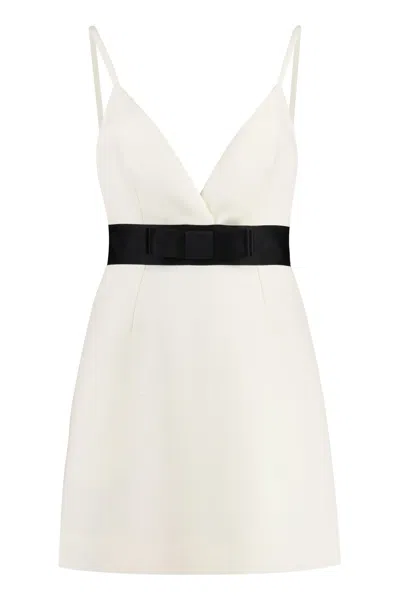 Dolce & Gabbana Virgin Wool Dress In Bianco Naturale