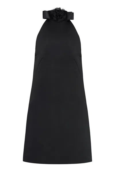 Dolce & Gabbana Short Dress With Neckline On Back In Black