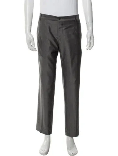 Pre-owned Dolce & Gabbana Virgin Wool Dress Pants In Grey