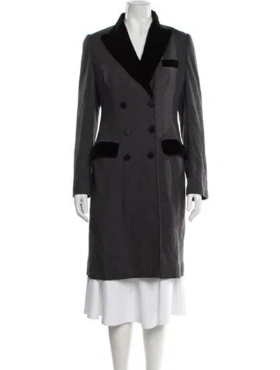 Pre-owned Dolce & Gabbana Virgin Wool Faux Fur Coat In Gray