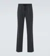 Dolce & Gabbana Virgin Wool Flannel Straight Pants In Grau