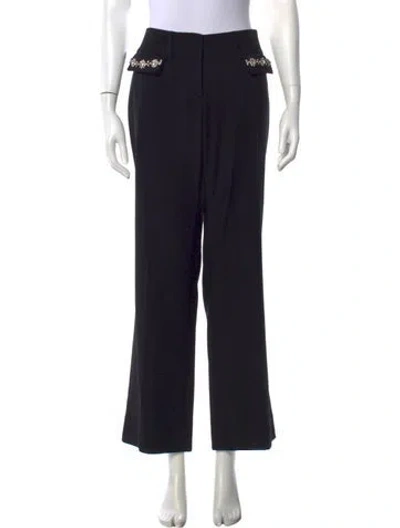Pre-owned Dolce & Gabbana Virgin Wool Flared Pants In Black