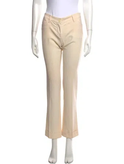 Pre-owned Dolce & Gabbana Virgin Wool Flared Pants In Neutrals