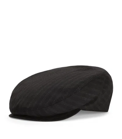 Dolce & Gabbana Virgin Wool Flat Cap In Black