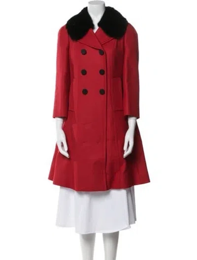 Pre-owned Dolce & Gabbana Virgin Wool Fur Coat In Red