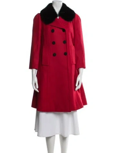 Pre-owned Dolce & Gabbana Virgin Wool Fur Coat In Red