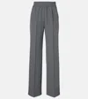 Dolce & Gabbana Virgin Wool Gabardine Straight Pants In Gray