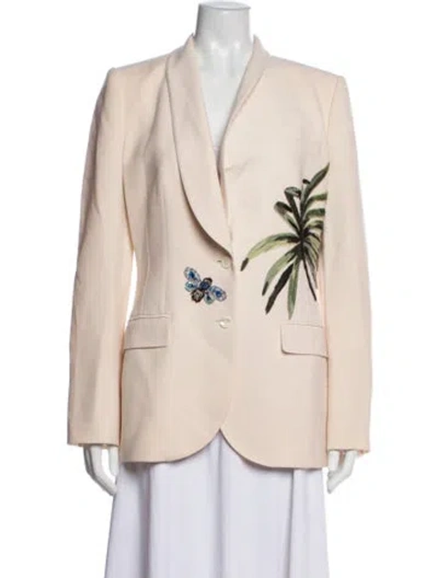 Pre-owned Dolce & Gabbana Virgin Wool Graphic Print Blazer In Neutrals