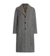 Dolce & Gabbana Virgin Wool Herringbone Overcoat In Gray