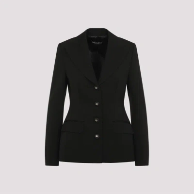 Dolce & Gabbana Virgin Wool Jacket 42 In Black