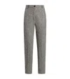 Dolce & Gabbana Virgin Wool Jacquard Slim Trousers In Gray