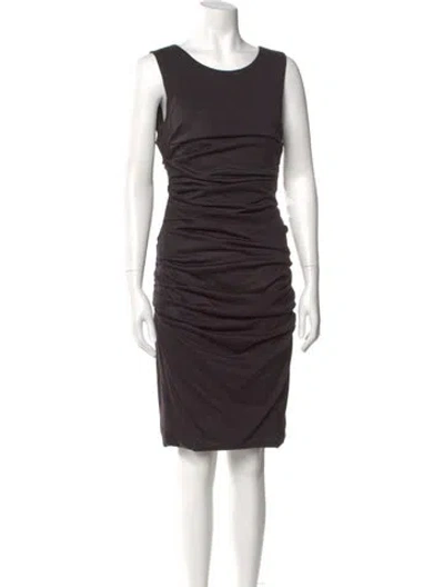 Pre-owned Dolce & Gabbana Virgin Wool Knee-length Dress In Black