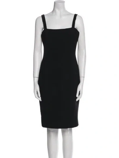 Pre-owned Dolce & Gabbana Virgin Wool Knee-length Dress In Black