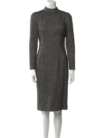 Pre-owned Dolce & Gabbana Virgin Wool Knee-length Dress In Black