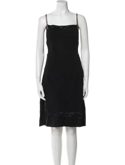 Pre-owned Dolce & Gabbana Virgin Wool Knee-length Dress In Black