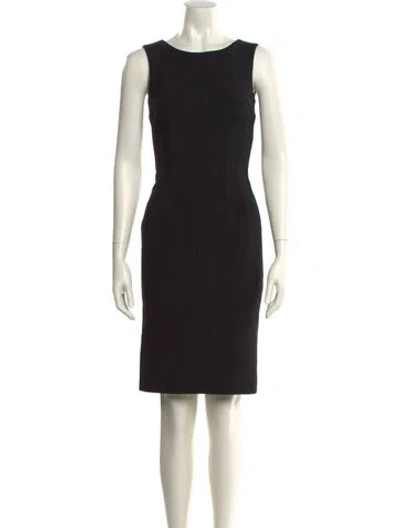 Pre-owned Dolce & Gabbana Virgin Wool Knee-length Dress In Black