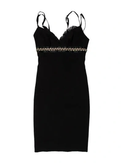 Pre-owned Dolce & Gabbana Virgin Wool Knee-length Dress In Black